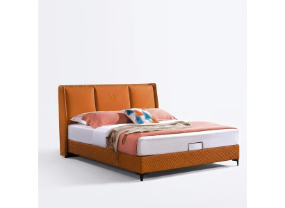 Łóżko Podkładka Orange Luxury Double Hotel łóżko Skóra Sypialnia 180x200