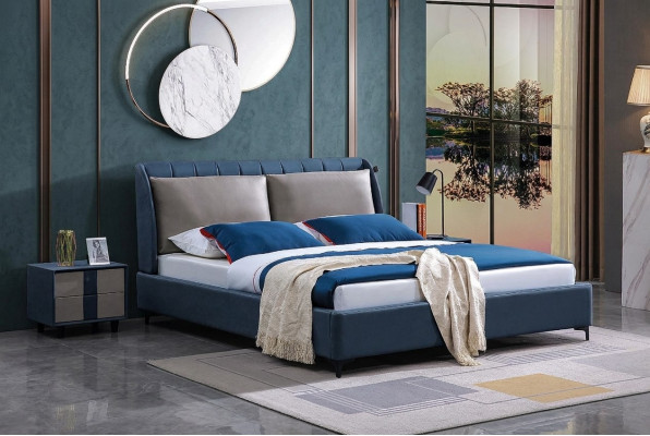 Luksusowe Drewno Łóżko Marriage Podwójne łóżko Design Podkładka Sypialnia 180x200 Nowość
