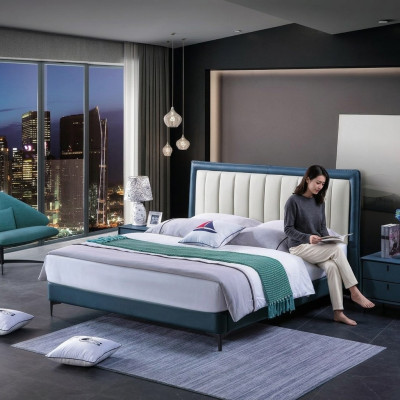 Sypialnia Grupa Łóżko Luxury Meble łóżka Szafki nocne 3-częściowe. Ustawić