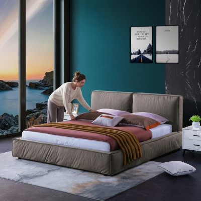 Design Sypialnia Łóżko Luxury Drewno łóżka Double Marriage Podkładka Meble 180x200cm