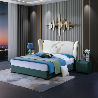 Drewno Design Łóżko Luksusowy Pokój Dwuosobowy Hotel Modern Frame Sleep Pokój