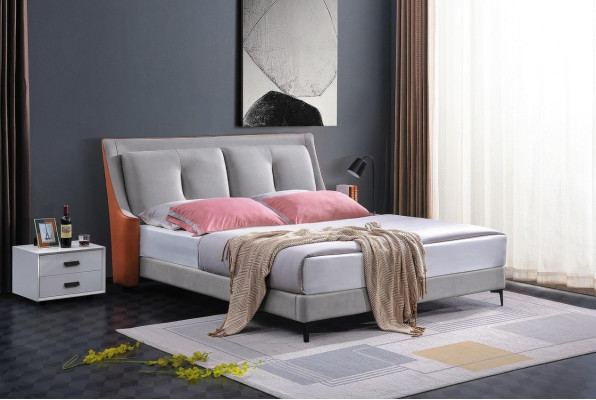 Łóżko Classic Podwójne łóżko Drewno Grey Style Autentyczne Drewno Sypialnia Nowość