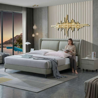 Luksusowe łóżko Podkładka Design Łóżko podwójne Małżeństwo Hotel Sleep Pokój Włókienniczy