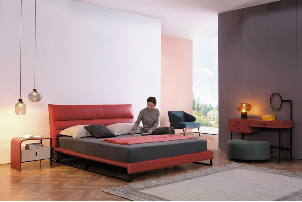Łóżko Podkładka Design Luxury Deco Double Hotel bed Sleep Pokój Skóra