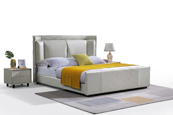 Łóżko Sypialnia Zestaw Design Meble Luxus łóżko 2x Stolik nocny Rama łóżka 3-częściowego