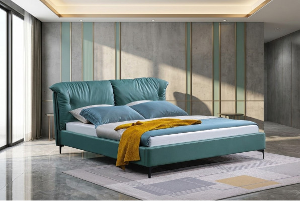 Design Łóżko łóżko Włókienniczy Skóra Hotel Luksusowa Podkładka Małżeńska Double Nowa Sypialnia.