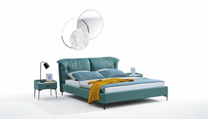Design Łóżko łóżko Włókienniczy Skóra Hotel Luksusowa Podkładka Małżeńska Double Nowa Sypialnia.