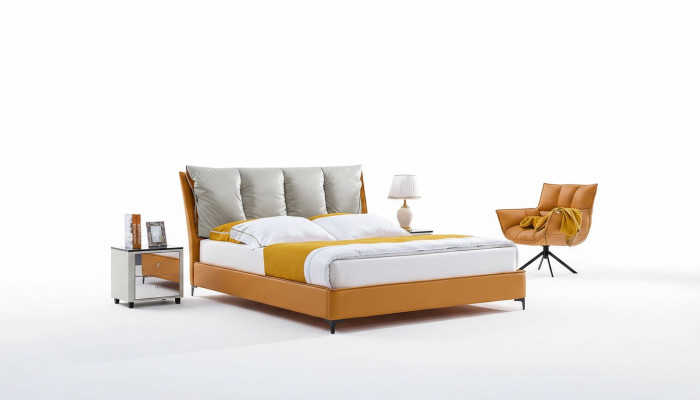 Luksusowe Łóżko Design Materiał Hotel Orange łóżko Sypialnia Meble Hotel Double Nowość