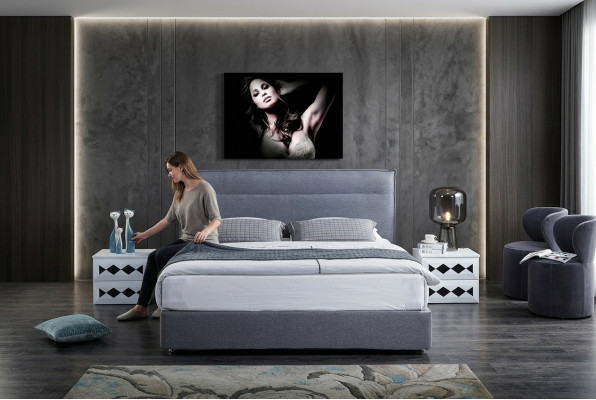 Luksusowe łóżko sprężynowe Łóżko Materiał Hotel Blue łóżko Sypialnia Meble Design Double.