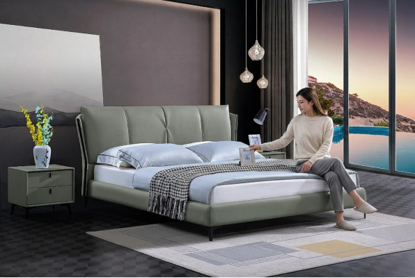Łóżko Skórzane Podkładka Łóżko Rama Luksusowa Sypialnia Meble Green Design Skóra