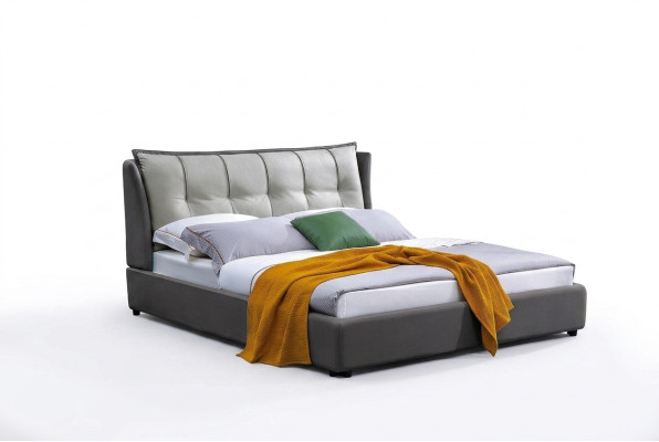 Skóra Design Łóżko Double Luxury Marriage Modern Hotel Frame Sleep bed Pokój