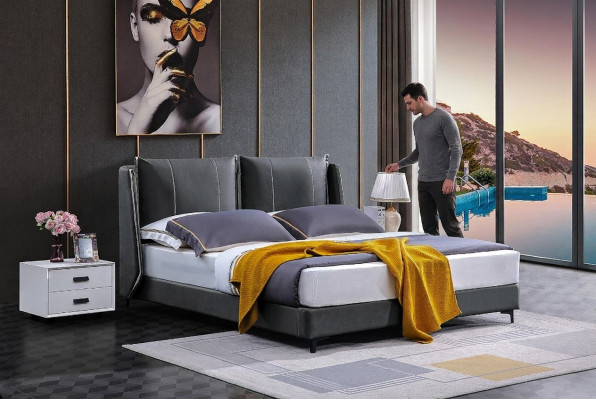 Podwójne łóżko Sypialnia łóżka Luksusowe podwójne łóżko Beige Hotel Meble