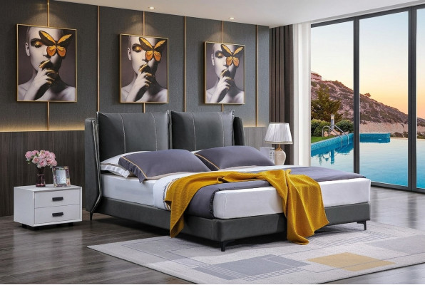 Podwójne łóżko Sypialnia łóżka Luksusowe podwójne łóżko Beige Hotel Meble