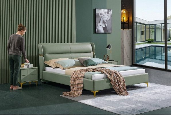 Łóżko Podkładka Design Luxury Double Łóżko hotelowe Sleep Pokój Luxury Green