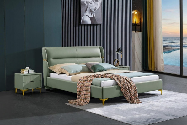 Łóżko Podkładka Design Luxury Double Łóżko hotelowe Sleep Pokój Luxury Green