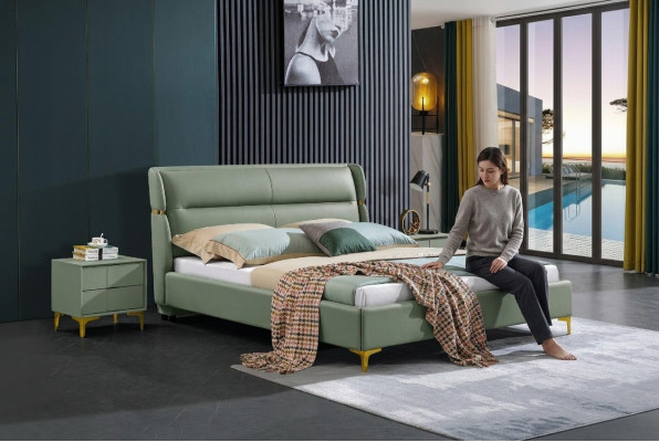 Classic Bed Podwójne łóżko łóżko Drewno Sypialnia Italian Meble