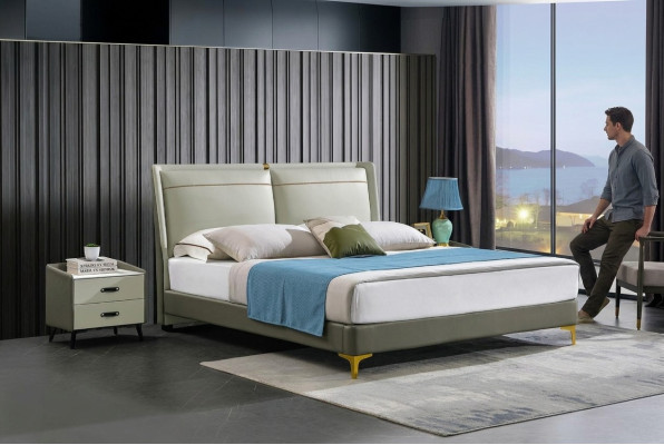 Podwójne łóżko Luxury Meble bed Sypialnia Double Bed Beige Hotel