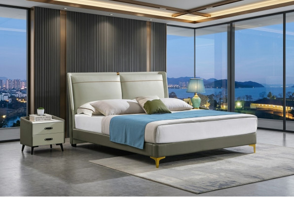 Podwójne łóżko Luxury Meble bed Sypialnia Double Bed Beige Hotel