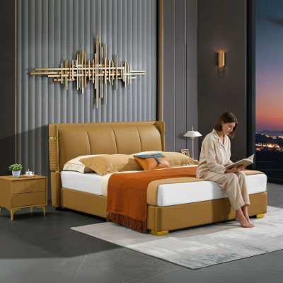 Podwójne łóżko Orange Meble łóżko Sypialnia Double Bed Beige Hotel