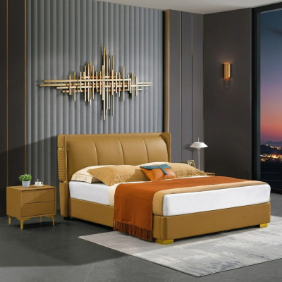 Podwójne łóżko Orange Meble łóżko Sypialnia Double Bed Beige Hotel