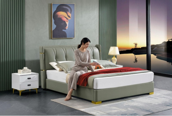 Podwójne łóżko Beige Meble łóżko Sypialnia Double Bed Beige Hotel