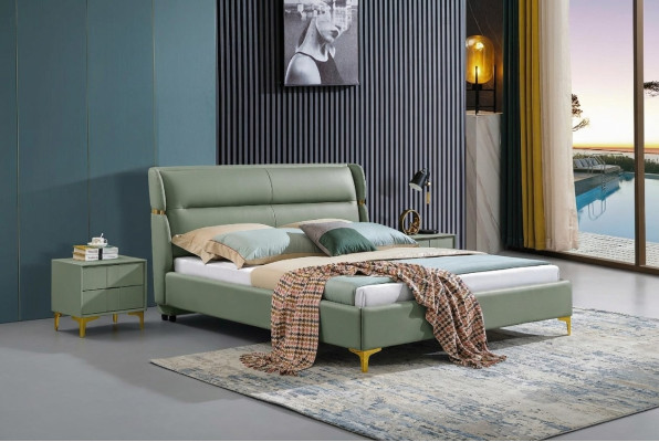 Łóżko Podkładka Design Luksusowe Double Deco Hotel łóżko Małżeństwo Sleep Pokój Skóra