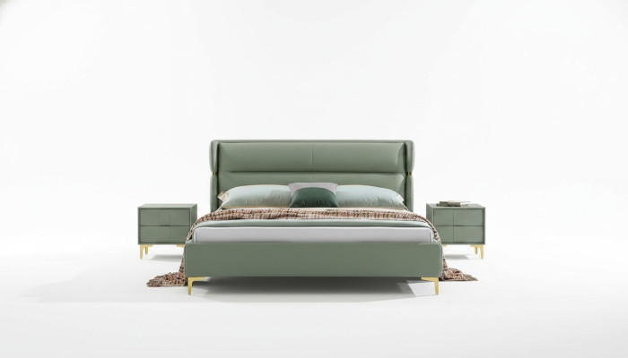 Łóżko Podkładka Design Luksusowe Double Deco Hotel łóżko Małżeństwo Sleep Pokój Skóra