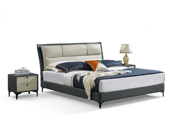 Łóżko Sypialnia Zestawy Designer Luksusowe łóżko Kompletny zestaw 2x Stolik nocny
