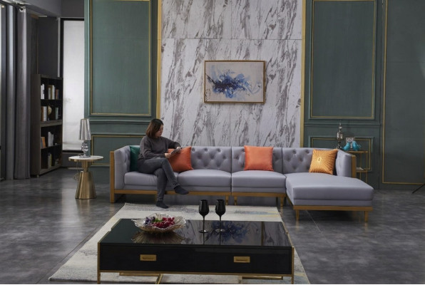 Żywy krajobraz Narożnikowa kanapa Kanapa w kształcie litery L Siedziba Podkładka Zestaw Ustawić Sofa Luxury Meble