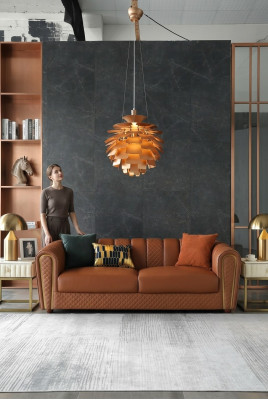 Sofa 3 miejsce do siedzenia Skóra Sofy Kanapa Podkładka Luxury Meble Nowoczesna trzyosobowa sofa