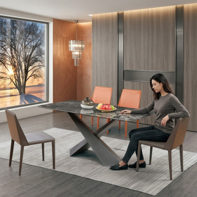 x Kolumny Nogi Tabela jadalnia stoły 180x90 Luxury Design Meble Marble