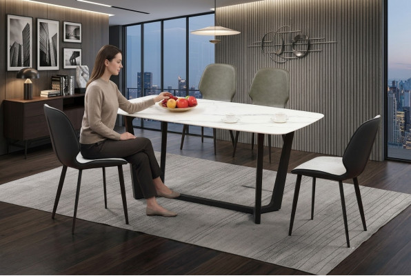 Kolumny Tabela Luxury stoły jadalnia Meble Kompletne Ustawić 5 szt.