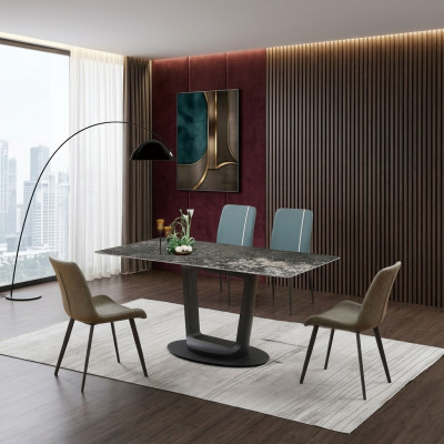 Luksusowy Stół obiadowy stoły Design Stal meble jadalnia 180x90