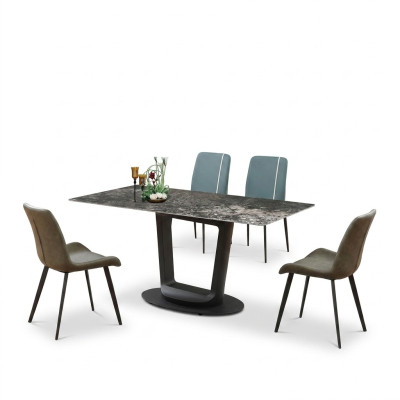 Luksusowy Stół obiadowy stoły Design Stal meble jadalnia 180x90