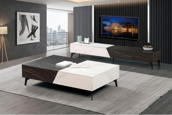 Drewniany stolik stolik kawowy Stolik projekt sofy do salonu wysoki połysk 130x80