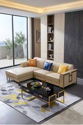 Luksusowy design Narożnik Sofa Kanapa Podkładka Siedziba Skóra Ustawić Living Landscape Włochy