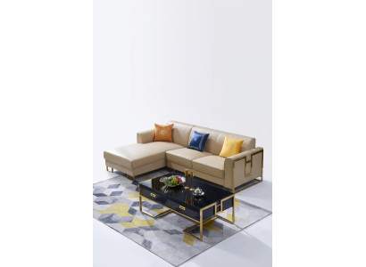 Luksusowy design Narożnik Sofa Kanapa Podkładka Siedziba Skóra Ustawić Living Landscape Włochy