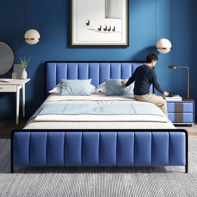 Classic Łóżko Podwójne łóżko Łóżko 2x Szafki nocne Design New bed 3 szt. ustawić