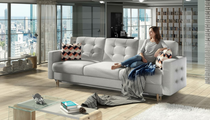 Sofa Trzyosobowa Classic Couch Podkładka 3 miejsce siedzące 100% Włókienniczy Kanapy Materiał Nowość