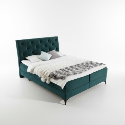 Luksusowe Łóżko Sprężynowe Materiał Hotel Green bed Sypialnia Meble Design Aksamit Nowość