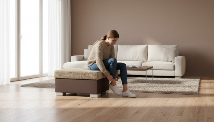 Stołek Pufa Sofa Podkładka Bok Stołek Podnóżek Otoman Meble Stołek Materiał