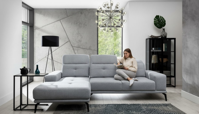 L Shape Narożnikowa kanapa Materiał Siedziba Ustaw Projektant Żywy krajobraz Włókienniczy Sofa Nowość
