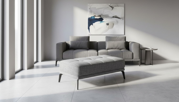 Podnóżek Lounge Stołek xxl Club Ottoman Pufa Skóra Włókienniczy Ottoman Designer Nowy
