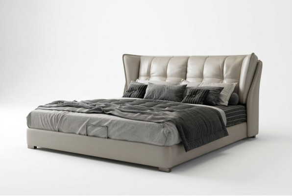 Szara Sypialnia łóżka Podkładka do łóżka Chesterfield Italian Meble