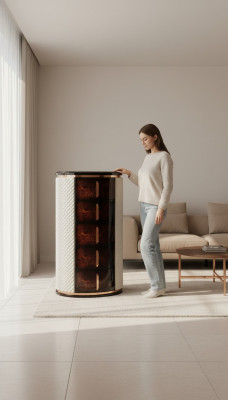 Wysoka Komoda Brązowa Luksusowa Szafa Nowoczesny Design Meble Drewno Komody Salon