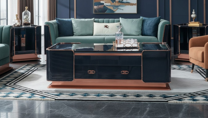 stolik kawowy Drewno Brown Noble stoły Nowoczesny Design Meble Luksusowy Salon