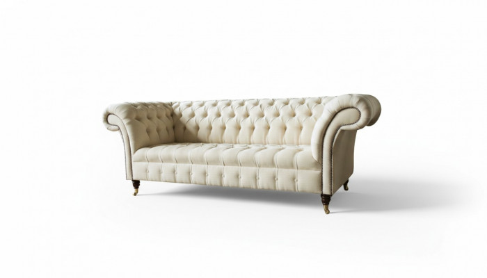 Chesterfield Kremowy Włókienniczy Salon Nowa Kreatywna Nowoczesny Design Meble Luksusowa Sofa