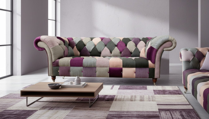 Chesterfield 3 miejsce do siedzenia Designerskie Meble New Modern Design Włókienniczy Living Room Couches
