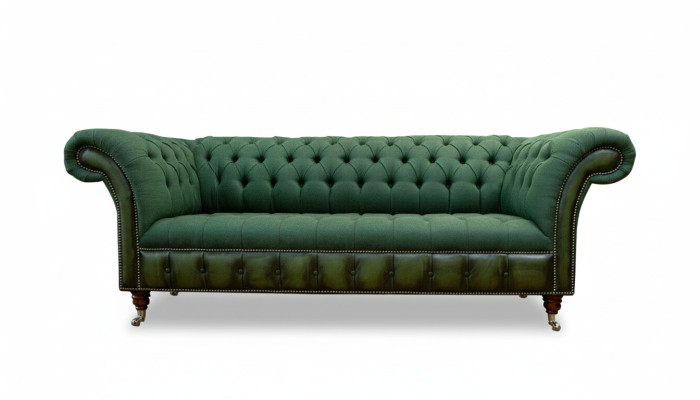 Chesterfield 3 miejsce do siedzenia Dark Green Living Room Design Kanapy Podkładka Sofa Włókienniczy