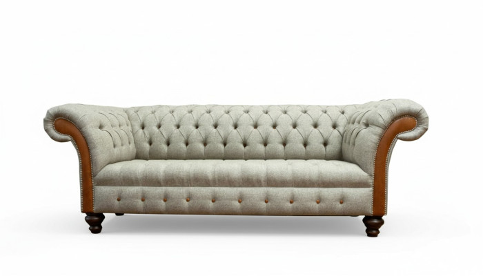 Chesterfield 3 miejsce do siedzenia Beżowy Living Room Design Kanapy Podkładka Sofa Sofy Włókienniczy